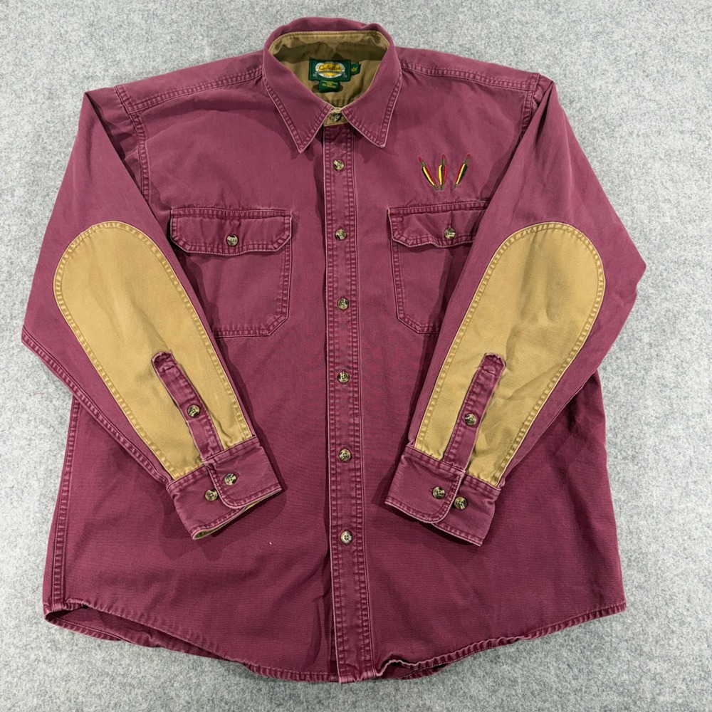 Cabelas Outdoor Gear Mens Large Burgundy Canvas Shirt Elbow Patches Lure